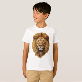 Camiseta Infantil com Rosto de Leão | Blusa de Ani