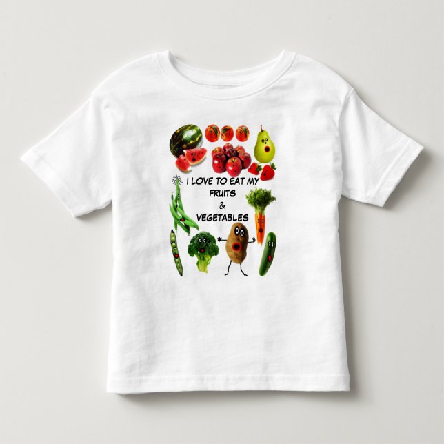Camiseta Infantil Coma Frutas e vegetais (Frente)