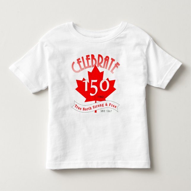 Camiseta Infantil Comemore Canadá 150 anos (Frente)