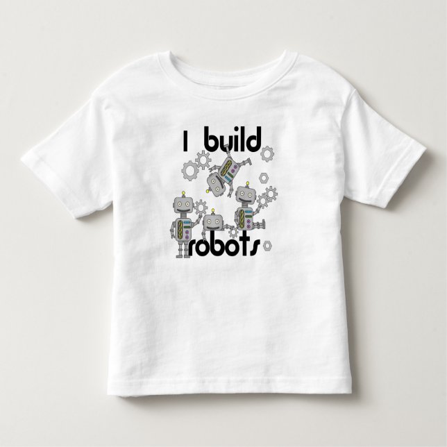 Camiseta Infantil Construí robôs (Frente)