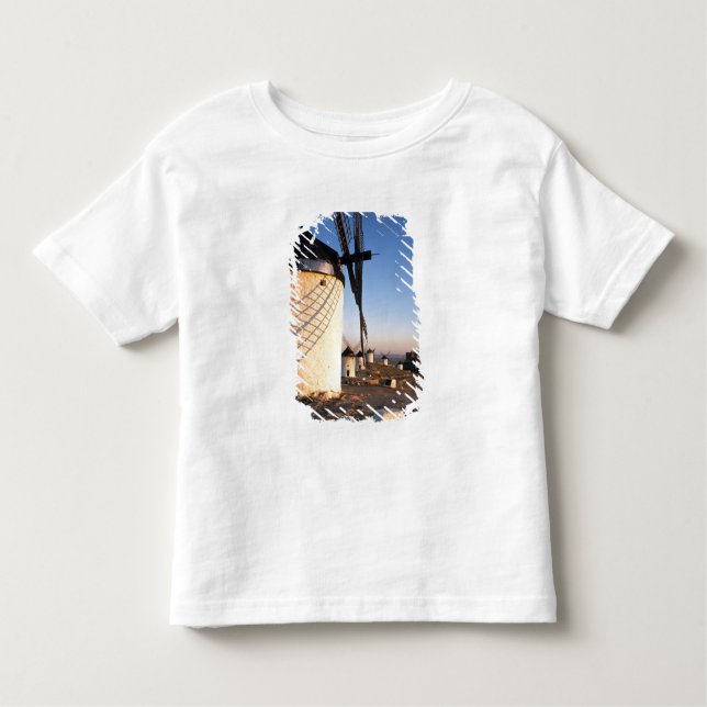 Camiseta Infantil Consuegra, La Mancha, Espanha, moinhos de vento (Frente)
