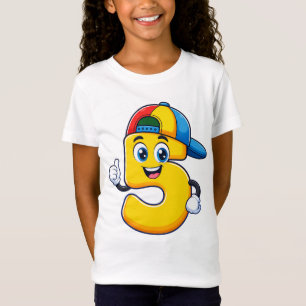 Camiseta Infantil Cool Number 5 – Estilo de Desenh