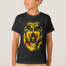 Camiseta infantil Cool Rasta Lion Dark