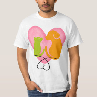 Camiseta Infantil Coração Silhueta de Cachorro e G