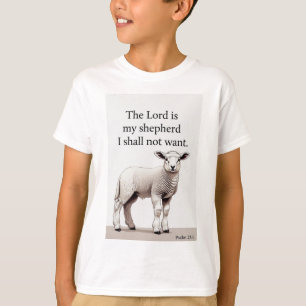 Camiseta Infantil Cordeiro Cristão Salmo 23:1
