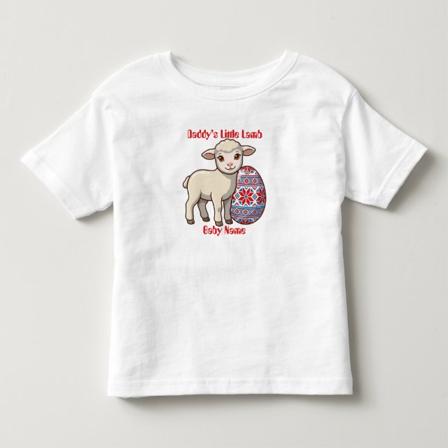 Camiseta Infantil Cordeiro de Páscoa Brilho Viníli (Frente)
