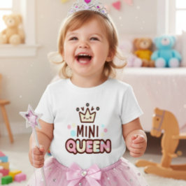 Camiseta Infantil Coroa de Rainha Miniatura Fofa