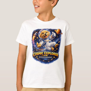 Camiseta Infantil Cosmic Explorer   Cachorro Astro