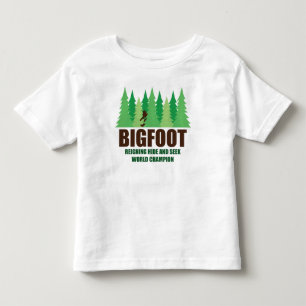 Camiseta Infantil Couro cru de Bigfoot Sasquatch - e - procure o