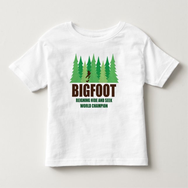 Camiseta Infantil Couro cru de Bigfoot Sasquatch - e - procure o (Frente)
