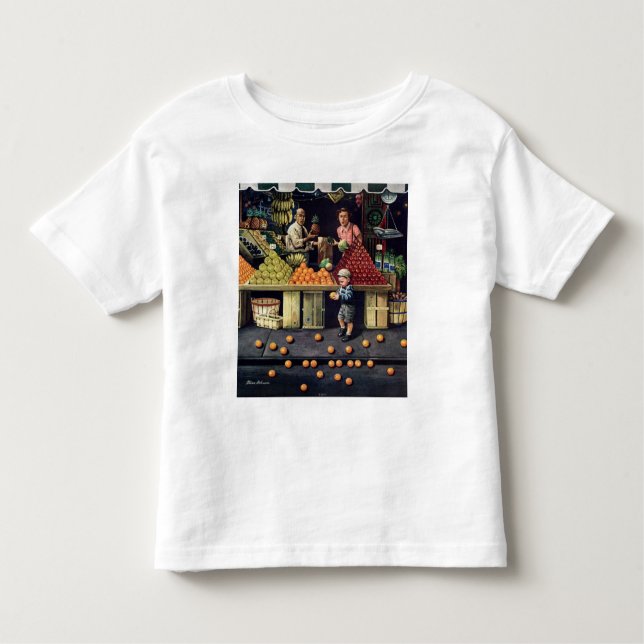 Camiseta Infantil Criança e laranjas (Frente)