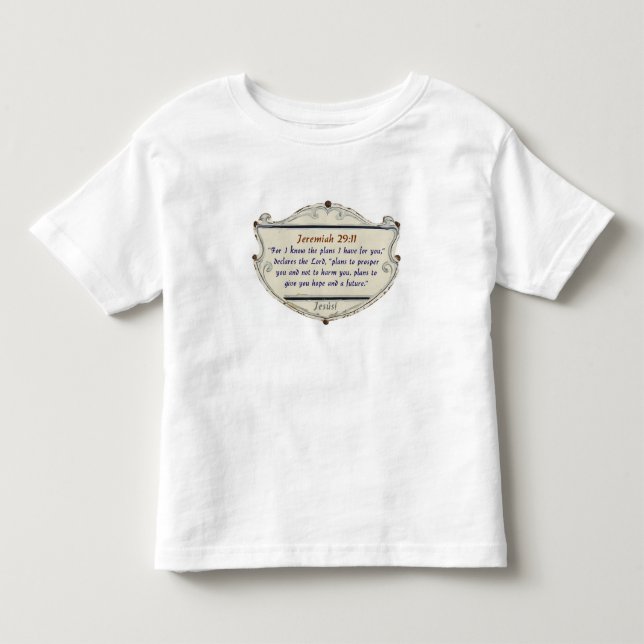 Camiseta Infantil Cristã Versículo Bíblico Jeremia (Frente)