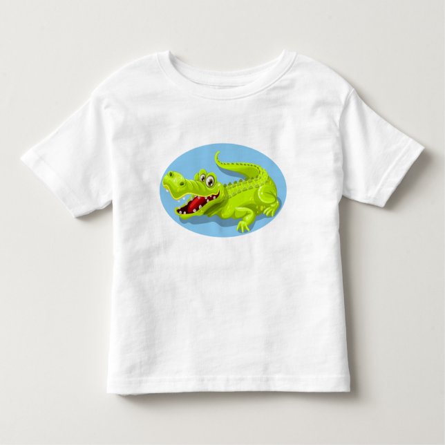Camiseta Infantil crocodilo engraçado (Frente)