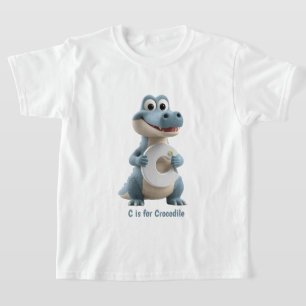 Camiseta Infantil Crocodilo Fofo C é de Crocodil
