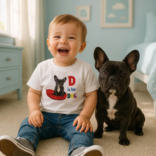 Camiseta Infantil Cute Alphabet D é para Cachorro