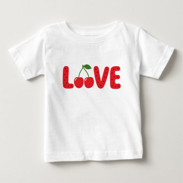 Camiseta Infantil Cute Cherry LOVE (Frente)