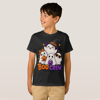 Camiseta Infantil Cute Halloween Ghosts Boo Crew