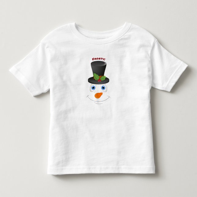 Camiseta Infantil Cute Snowman Vestindo aquela mensagem personalizáv (Frente)