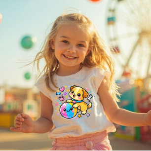 Camiseta Infantil Cute Sparkle Puppy Y2K