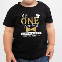Camiseta infantil de 1º aniversário Mr. ONEderful