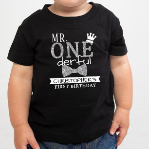Camiseta infantil de 1º aniversário Mr. ONEderful