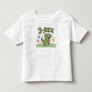 Camiseta Infantil de 3 anos – 3-Rex Dinossauro – F