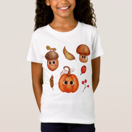 Camiseta Infantil de Amigos do Outono Fofo | Kawai