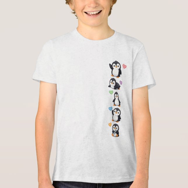 Camiseta Infantil de Amigos Pinguins Fofos — Pingu (Frente)
