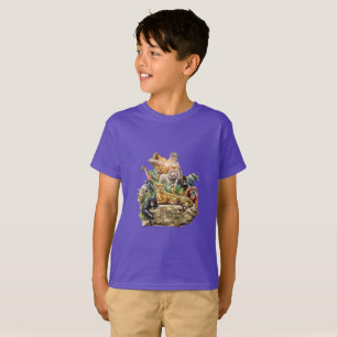 Camiseta infantil de animais estaciona para garoto