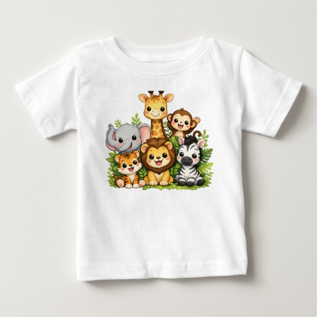 Camiseta Infantil de Animais Fofos da Savana | Ado (Frente)
