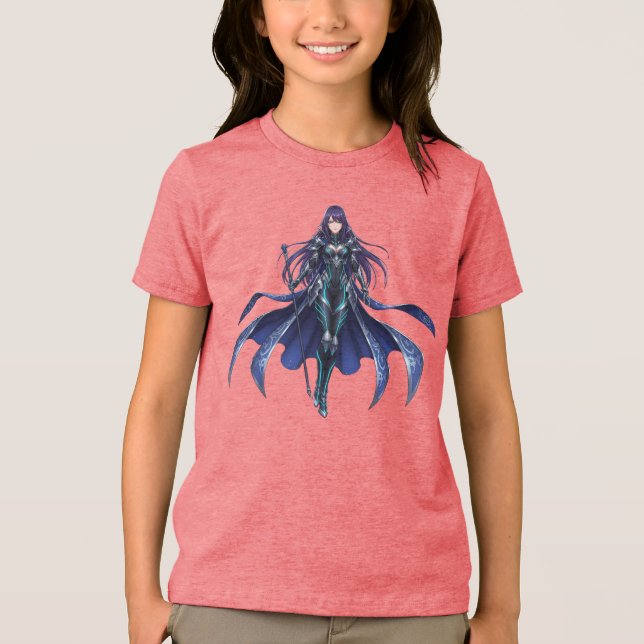 Camiseta Infantil de Anime Princesa Batalha Fantas (Frente)