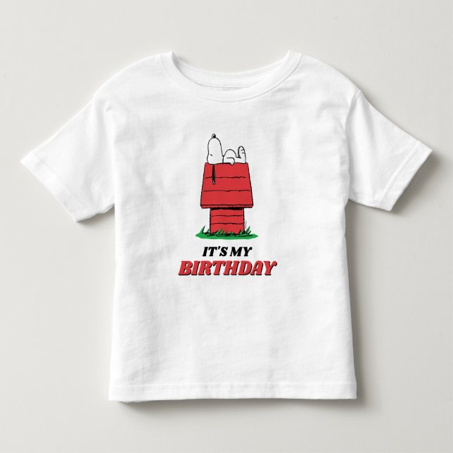 Camiseta infantil de aniversário da casa do cachor (Frente)