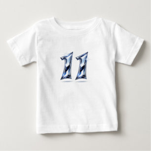 Camiseta Infantil de Aniversário Número 11 Azul Cr