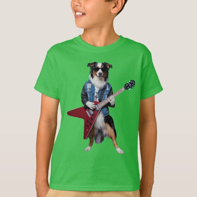 Camiseta Infantil de Australian Shepherd Fofo Estr (Frente)