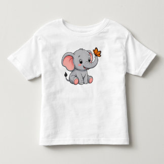 Camiseta Infantil de Bebê Elefante Fofo com Borbol