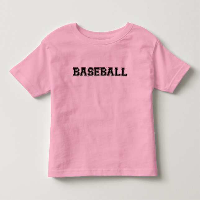 Camiseta Infantil de Beisebol Manga Curta (Rosa) (Frente)