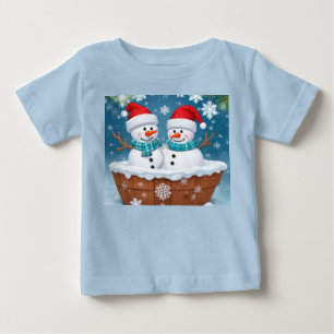 Camiseta Infantil de Bonecos de Neve Engraçados
