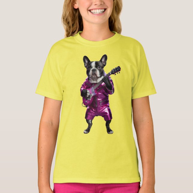 Camiseta Infantil de Bulldog Francês Fofinho e Ast (Frente)
