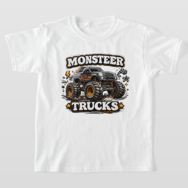 Camiseta Infantil de Caminhão Monstro de Energia (Postura )