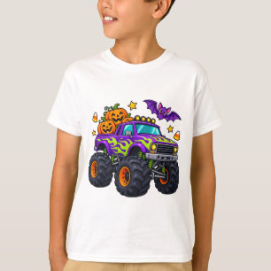 Camiseta Infantil de Caminhão Monstro de Halloween