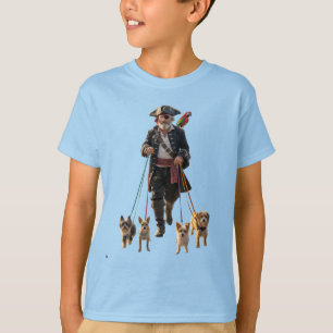 Camiseta Infantil de Cão Pirata Engraçado