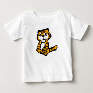 Camiseta Infantil de Cartoon de Tigre Bebê Desenha
