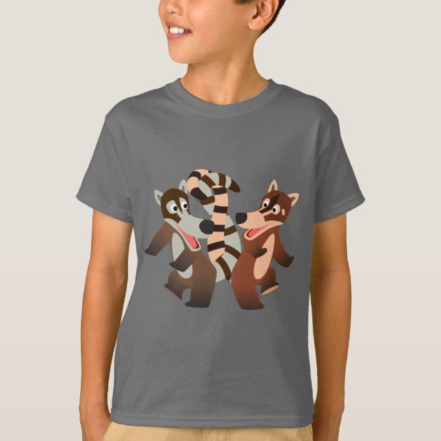 Camiseta Infantil de Coatis de Desenho Animado Dan (Frente)