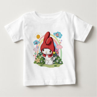 Camiseta Infantil de Coelho e Flores da Floresta F