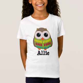 Camiseta Infantil de Coruja Fofa e Colorida