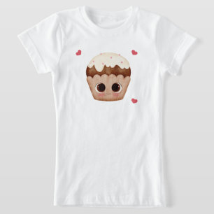 Camiseta Infantil de Cupcake de Chocolate Kawaii
