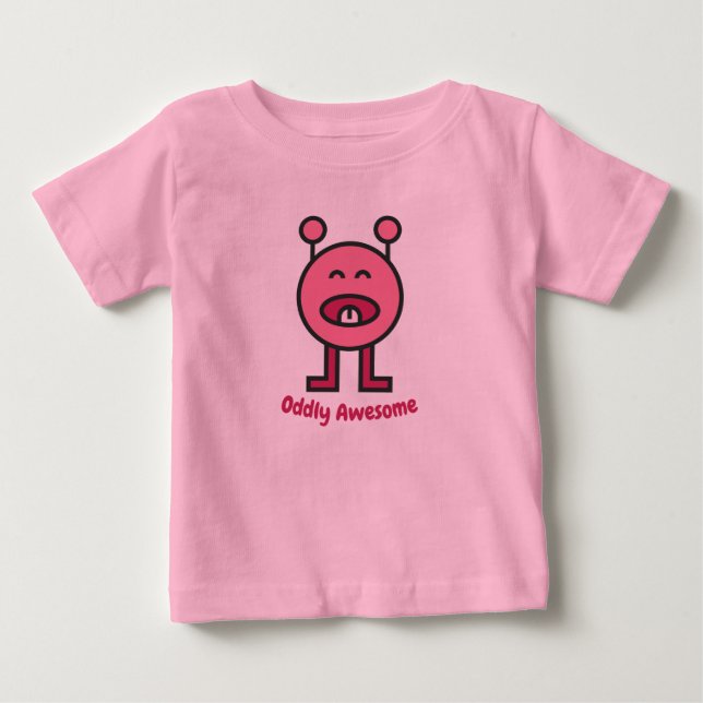 camiseta infantil de desenho animado de monstro fo (Frente)