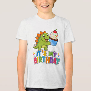 Camiseta Infantil de Dinossauro Fofo Cupcake É Meu