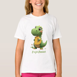 Camiseta Infantil de Dinossauro Fofo D é para Di
