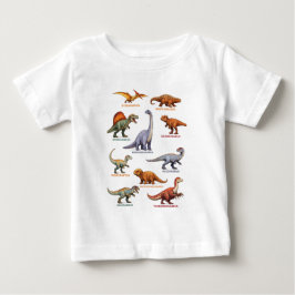 Camiseta Infantil de Dinossauro – Nomes Coloridos 